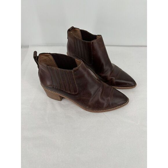 Madewell Chelsea Bonham Boots Size 8.5 Brown Pull On  Pointed Toe Leather Shoe - Picture 9 of 9
